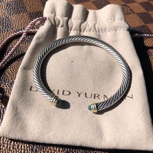 David Yurman Cable Bracelet 4mm Topaz w/ 14k Gold